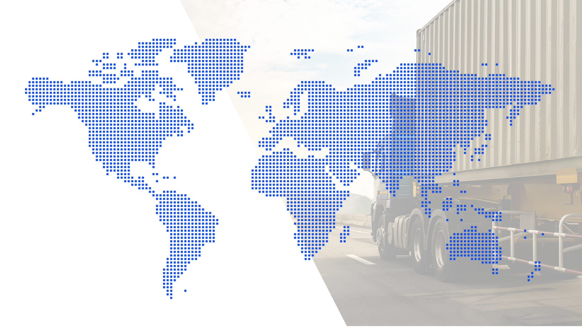 世界地図とトラック